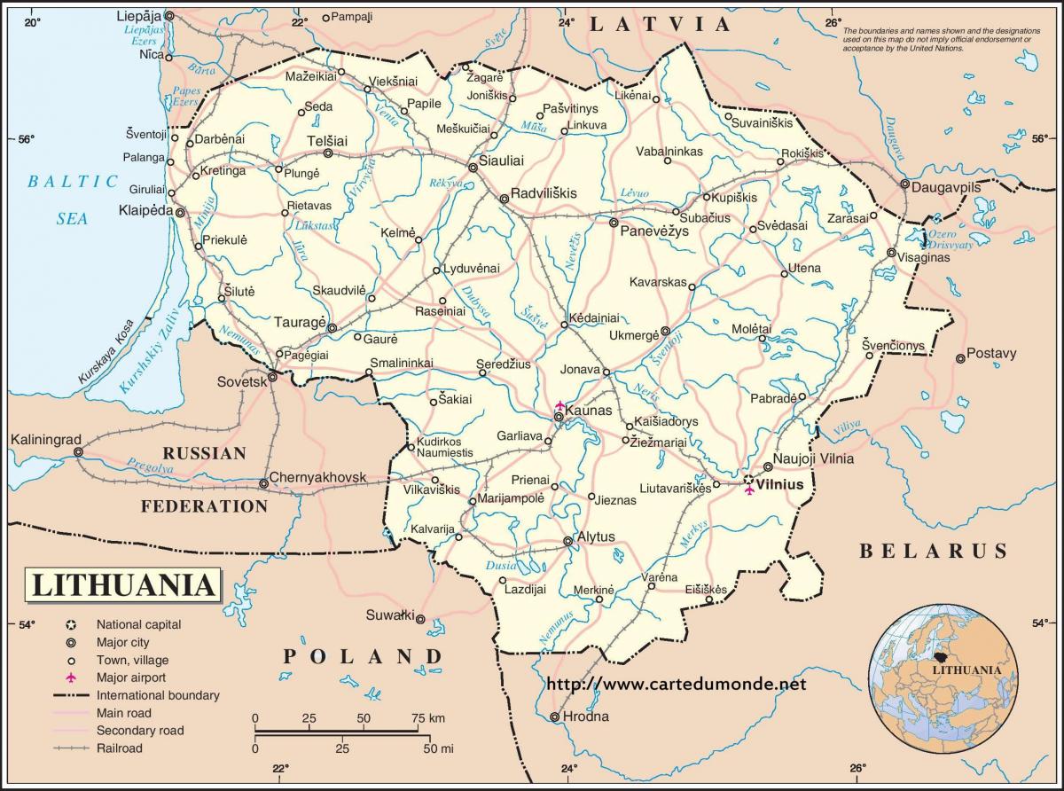 Mapi Litvanije zemlji