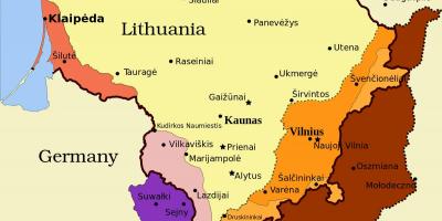 Mapa kaunasu Litvanije