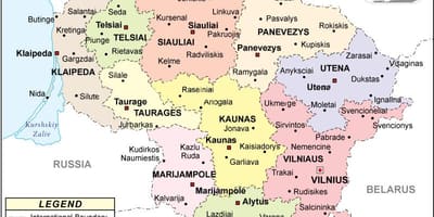 Mapi Litvanije politički